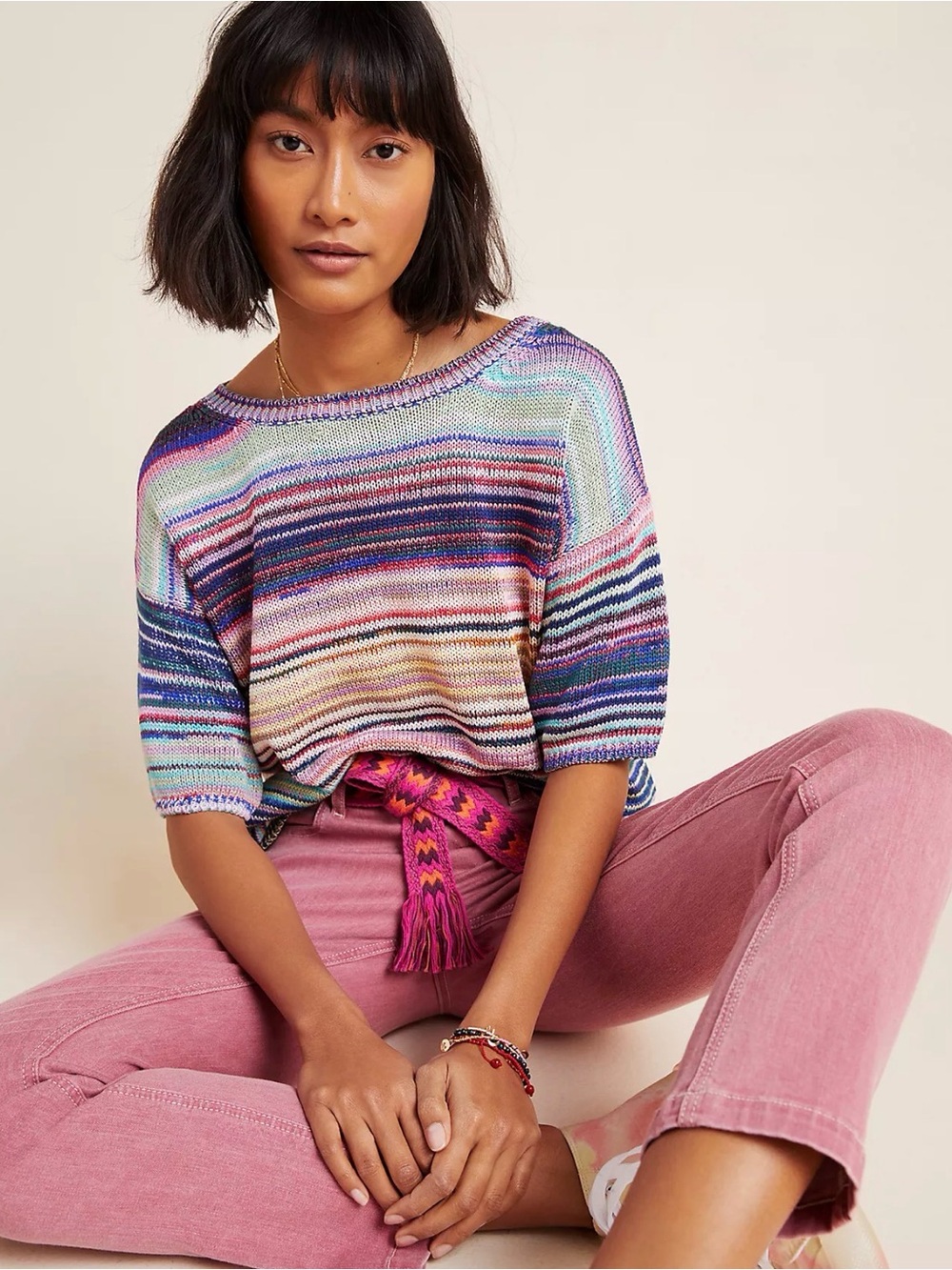 Magaschoni Colorful Knit Stripped Top